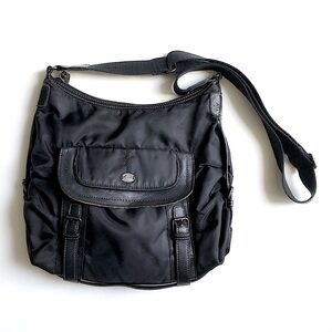 Roots Black Nylon Shoulder Crossbody Bag